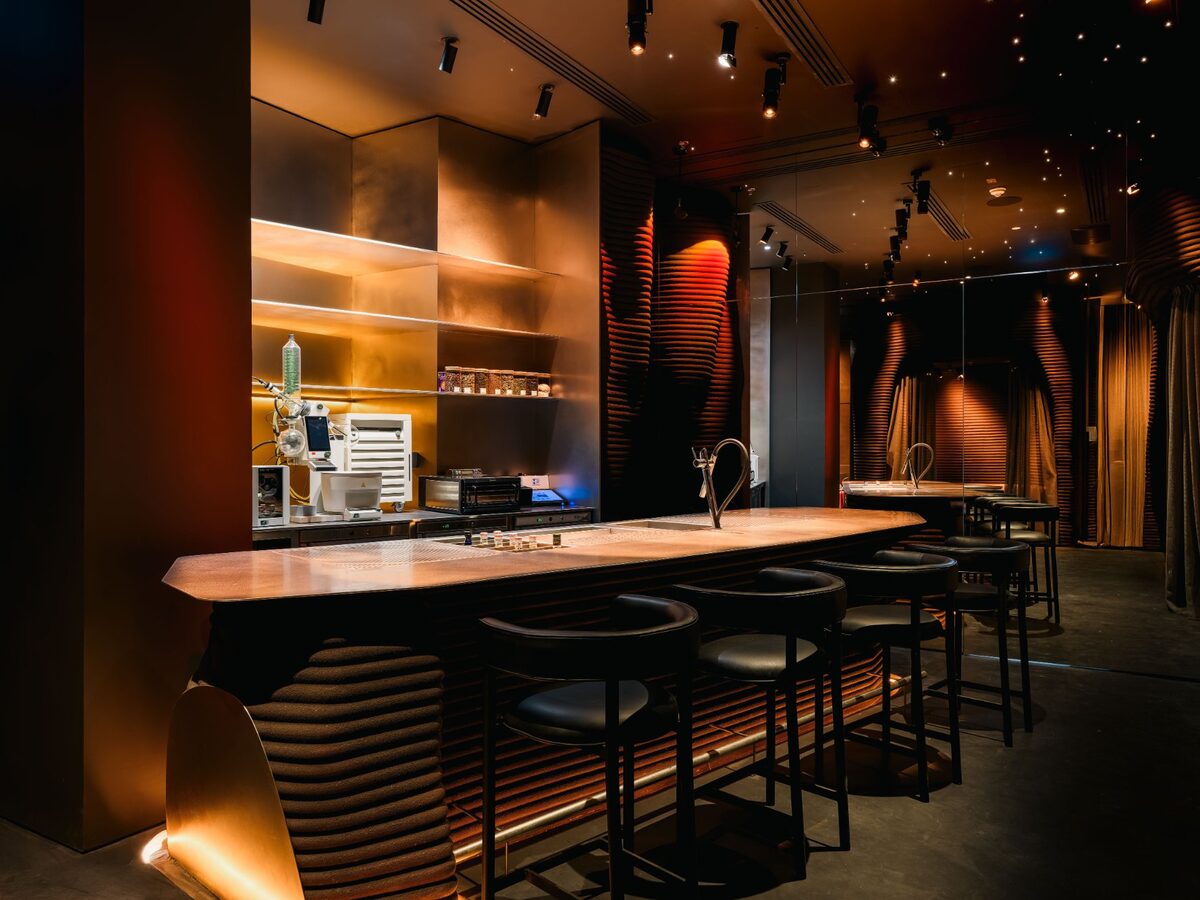 Myata Platinum bar counter, designed and built by Cleresdyne, Citywalk Dubai