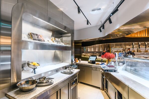 John Dory seafood counter and ice display, designed and installed by Cleresdyne